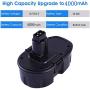 2Packs 18V 4000mAh High Capacity Replacement Battery Compatible with 18V Battery DC9096 DC9098 DC9099 Cordless Drill