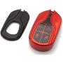 Royalfox(TM) Luxury Soft Chrome TPU 360 Protection Smart 4 Buttons Key Fob case Cover for Maserati Levante GT Quattroporte Ghibli (Full red)