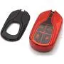 Royalfox(TM) Luxury Soft Chrome TPU 360 Protection Smart 4 Buttons Key Fob case Cover for Maserati Levante GT Quattroporte Ghibli (Full red)
