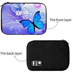 Butterfly Electronic Organizer Compact Travel Cable Organizer Bag Pouch