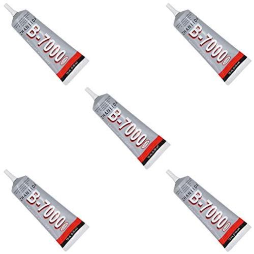 MMOBIEL Pack of 5 B-7000 15 ML Multipurpose High for Industrial Glue Semi Fluid Transparent Adhesive 15 ml 0.51 fl.oz