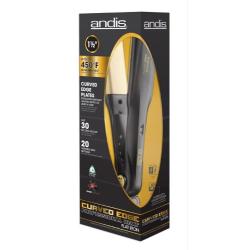 Andis Professional Curved Edge 1.5 -Inch 450ºF High Heat Tourmaline Nano-Ceramic Hair Flat Iron with Dual Voltage and Auto Shut-off, Black (67415)