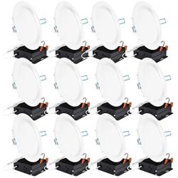Sunco Lighting 12 Pack 6 Inch Slim LED Downlight, Baffle Trim, Junction Box, 14W=100W, 850 LM, Dimmable, 5000K Daylight, Recessed Jbox Fixture, IC Rated, Retrofit Installation - ETL & Energy Star