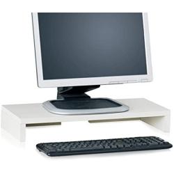 Way Basics TV PC Desktop Modern Computer Monitor Stand Screen Riser (Tool-Free Assembly and Uniquely Crafted from Sustainable Non Toxic zBoard Paperboard), White
