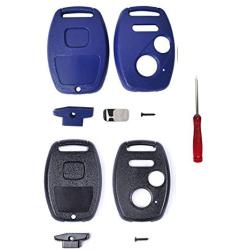 for Honda Key Fob Shell,Replacement Key Shell Housing Keyless Entry Remote Honda Key Fob with Stickers Fit for Honda Accord Crosstour Civic CR-V CR-Z Fit Odyssey (2+1 Buttons, 1 Black+1 Blue)