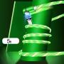 Crozziz Flowing LED Magnetic Charging Cable.3 in 1 Cable(2 Packs,5 ft) Blue+Green