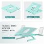Laptop Stand with Built-in Foldable Legs and Phone Holder, Jelly Comb 9-Adjustable Height Laptop Riser, Air-Ventilated Laptop Holder for Notebook, Laptop, Tablet