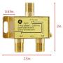GE Digital 2-Way Coaxial Cable Splitter, 2.5 GHz 5-2500 MHz, RG6 Compatible, Works with HD TV, Satellite, High Speed Internet, Amplifier, Antenna, Gold Plated Connectors, Corrosion Resistant, 33526
