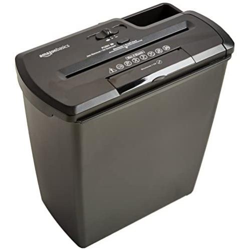 Amazon Basics 8-Sheet Strip-Cut Paper, CD and Credit Card Home Office Shredder