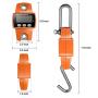 RoMech 660lb Digital Hanging Scale with Cast Aluminum Case, Handheld 300Kg Mini Crane Scale with Hooks for Farm Hunting Fishing Outdoor (Orange)
