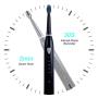 Black Electric Toothbrush Rechargeable for Adults 5 Modes Sonic Toothbrush with 2 Mins Timer and 4 Replacement Brushheads