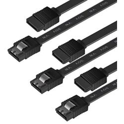 BENFEI SATA Cable III, 3 Pack SATA Cable III 6Gbps Straight HDD SDD Data Cable with Locking Latch 18 Inch Compatible for SATA HDD, SSD, CD Driver, CD Writer - Black