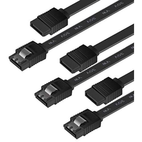 BENFEI SATA Cable III, 3 Pack SATA Cable III 6Gbps Straight HDD SDD Data Cable with Locking Latch 18 Inch Compatible for SATA HDD, SSD, CD Driver, CD Writer - Black