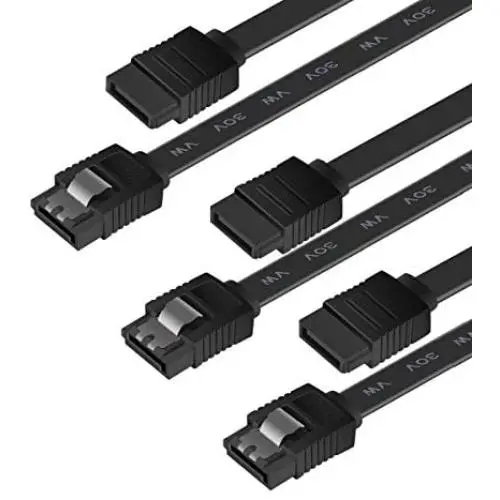 BENFEI SATA Cable III, 3 Pack SATA Cable III 6Gbps Straight HDD SDD Data Cable with Locking Latch 18 Inch Compatible for SATA HDD, SSD, CD Driver, CD Writer - Black