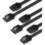 BENFEI SATA Cable III, 3 Pack SATA Cable III 6Gbps Straight HDD SDD Data Cable with Locking Latch 18 Inch Compatible for SATA HDD, SSD, CD Driver, CD Writer - Black