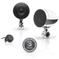 BOSS Audio Systems MC625BA Motorcycle Speaker Sound System - Bluetooth, Amplified, Weatherproof, 3 Inch Speakers, Multi-Function Volume Control, Also Use with ATVs UTVs