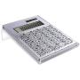 EXPUTRAN Acrylic Calculator with Stand, Battery and Solar Hybrid Powered Basic Calculator 12-Digit LCD Display,Home Office Desktop Accessories(Silver)