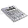 EXPUTRAN Acrylic Calculator with Stand, Battery and Solar Hybrid Powered Basic Calculator 12-Digit LCD Display,Home Office Desktop Accessories(Silver)