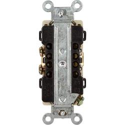 Morris Products Industrial Grade Duplex Receptacle - White, 20 Amp, 250 Volt – Shallow Design, 2 Pole, 3 Wire – GE Lexan, Steel Mounting Strap – UL Listed