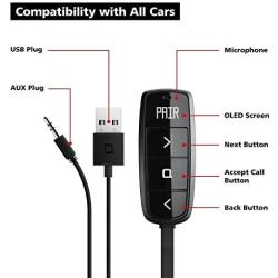 ZUS Universal HD Car Audio Adapter, All Compatible Music Adapter, Wireless in-Car Bluetooth FM Transmitter Radio Adapter, True Wireless Stereo, 3.5mm AUX Cable, USB Port, Hands-Free Calls