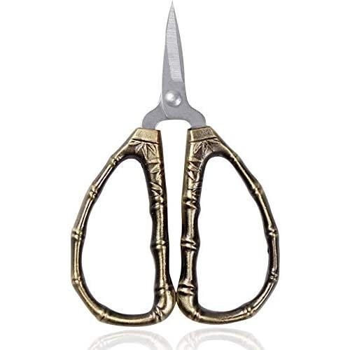 BIHRTC Mini Siccors Crochet Scissors Embroidery Scissors Sharp Stainless Steel Tip Scissors Craft Shears Scissors for Sewing Paper Handicraft Threading Needlepoint Bronze Scissors