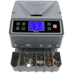 Cassida C300 Professional USD Coin Counter, Sorter and Wrapper/Roller | 35% Faster Wrapping Coins with Quickload Technology | 300 Coins/Minute | Printing-Compatible | Includes 5 Wrapper Sets