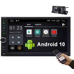Android 10.0 Car Stereo Double Din 7 Inch in Dash Head Unit Touch Screen Car Radio Multimedia Player WiFi 4G Bluetooth FM/AM RDS Receiver GPS Navigation with Backup Camera&Remote Control(1G+16G)