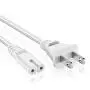 TNP Universal 2 Prong Power Cord (1FT) - NEMA 1-15P to IEC320 C7 18AWG Figure 8 Shotgun Connector AC Power Supply Cable Wire Socket Plug Jack (White) Compatible with Apple TV, PS4, PS3 Slim, LED HDTV