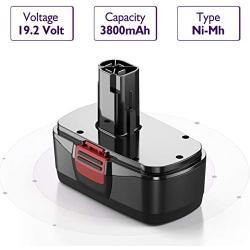 2 Packs 19.2Volt 3.8Ah Replacement Battery compatible for Craftsman DieHard C3 315.115410 315.11485 130279005 1323903 120235021 11375 11376 Cordless Drills