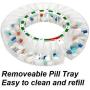 Automatic Pill Dispenser – 28-Day Electronic Medication Planner/Organizer – Dispense Up 6 Times/Day – Easy Read Display - Includes Flashing Light, Sound, Alarm and Safety Lock, 9 Template Rings