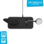 ZENS Wireless Aluminium Docking Station, 10-Watt Stand, Lightning Dock, and Watch Charger, Qi and MFI Certified, Supports Apple Fast Charger, Power Adaptor Included, Black