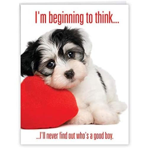 Big Funny Birthday Card - Good Boy Featuring a Cute Puppy Dog w/Envelope 8.5 x 11 Inch - Humorous Happy Birthday Greetings Card - XL Gifts, Wishes, and Celebrations J2577BDG