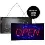 Open Neon Sign LED Electronic Display for Business Bar Barber Salon Ultra Bright Blue and Red Light - 10'' x 9''