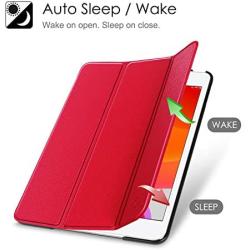 Fintie Case for New iPad 8th Gen (2020) / 7th Generation (2019) 10.2 Inch - Lightweight Slim Shell Standing Hard Back Cover with Auto Wake/Sleep Feature, Red