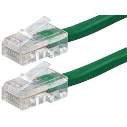 Monoprice ZerobootCat6 Ethernet Patch Cable - Network Internet Cord - RJ45, Stranded, 550Mhz, UTP, Pure Bare Copper Wire, 24AWG, 0.5ft, Green