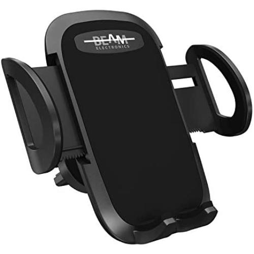 Beam Electronics Car Phone Mount Holder Universal Phone Car Air Vent Mount Holder Cradle Compatible for iPhone 12 11 Pro Max XS XS XR X 8+ 7+ SE 6s 6+ 5s 4 Samsung Galaxy S4-S10 LG Nexus Nokia (Black)