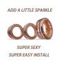 ToolEpic for Dodge Challenger Charger Accessories 2015-2021, for Ram 1500 2013-2018 - 2021 Luxury Rose Gold Alloy with Bling Crystal Rhinestone - Air Conditioning Volume Radio Button Knob Cover