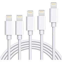 iPhone Charger Cable (5 Pack,3FT/6FT10FT) SHARLLEN Fast iPhone Charging Cable Long Cords Compatible iPhone 11/XS/Max/XR/X/8/8 Plus/7/7 Plus/6/6 Plus/6S/6S Plus More (White)