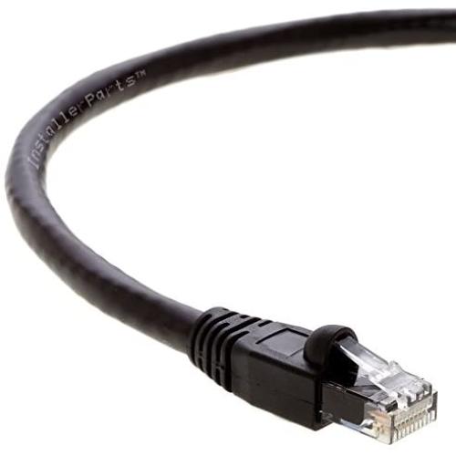InstallerParts Ethernet Cable CAT6A Cable UTP Booted 1 FT - Black - Professional Series - 10Gigabit/Sec Network/High Speed Internet Cable, 550MHZ InstallerParts Ethernet Cable CAT6A Cable UTP Booted 1 FT - Black - Professional Series - 10Gigabit/Sec Network/High Speed Internet Cable, 550MHZ