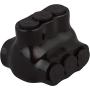 Morris Products Black Insulated Multi-Cable Connector – 3 Wire Ports, 2-14 Wire Range, Slotted Allen Hex – 1.6“ L x 1.5” H – Dual Entry