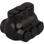 Morris Products Black Insulated Multi-Cable Connector – 3 Wire Ports, 4-14 Wire Range, Slotted Allen Hex – 1.5“ L x 1.45” H – Dual Entry