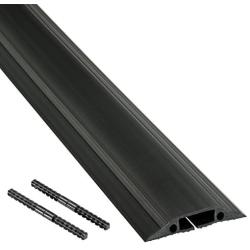 D-Line FC83B Medium Duty Linkable Floor Cable Cover/Cable Protector | Protect Cables & Prevent a Trip Hazard | 6 Foot (L) - Cable Cavity 1 3/16” W x 3/8” H | Black
