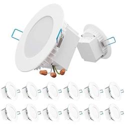 Sunco Lighting 12 Pack 4 Inch Slim LED Downlight, Integrated Junction Box,10W=60W, 650 LM, Dimmable, 6000K Daylight Deluxe, Recessed Jbox Fixture, IC Rated, Simple Retrofit Installation - ETL