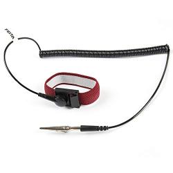 Anti Static ESD Wrist Strap - FEITA Antistatic Bracelet with 8 Feet Grounding Wire - Static-Release Wristband with Clip - Wine Red - 1 Pc