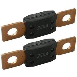 2 Pack High-Current Stud Mount Fuse - 250 Amp Rating 32V, 298 Series, Time Delay, Bolt Down - Automotive/Marine