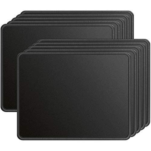 Ktrio 10 Pack Mouse Pad with Stitched Edges, Non-Slip Large Mousepad with Superior Micro-Weave Cloth, Water-Resist Mousepads Mouse Pads for Computers, Laptop, Gaming, Office & Home, 11 x 8.5 in, Black