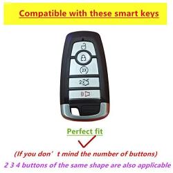 BFANG for Ford Key Fob Cover, TPU Key Fob Shell Protector Shell Keyless Remote Control Smart Key Holder with Keychain Fit for Ford Fusion Edge Explorer Escape Mustang Smart Remote Fob Key (Blue)