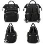 HLMBB Diaper Bag Backpack, Large Capacity for Baby Multifunction Waterproof USB Port (1.Black)