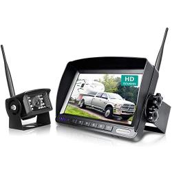 ZEROXCLUB Digital Wireless Backup Camera System Kit,No Interference,IP69 Waterproof Wireless Rear View Camera + 7’’ LCD Wireless Reverse Monitor for Rv/Truck/Trailer/Bus/Pickup/Van (W01-7 inch)