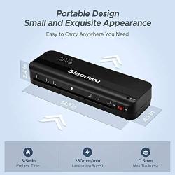 Laminator Machine, Slaouwo A4 Thermal Laminator Machine with 20 Laminating Pouches, 4 in 1 Portable Laminator with Paper Trimmer and Corner Rounder, 9 Inches Personal Laminator for Home School Office